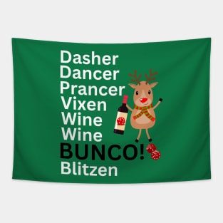 Funny Bunco Night Christmas Wine Wine Bunco Tapestry