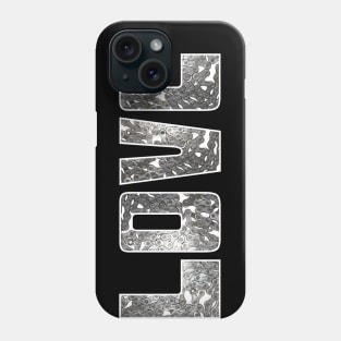 Mass of Bike Chain Love (white outline) Phone Case