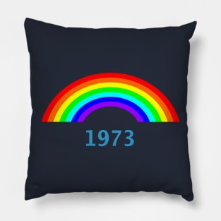 Vintage Rainbow 1973 A Retro Year Pillow