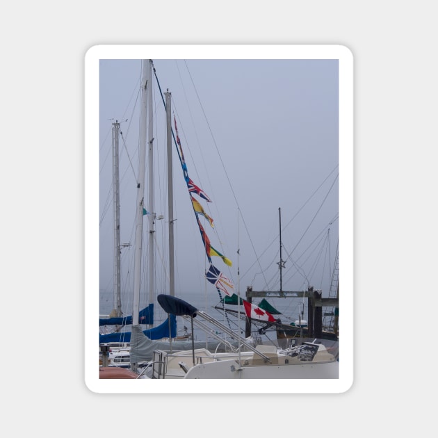 Sailboat Flags at Harbor Magnet by KarenZukArt