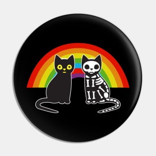 Rainbow Cats Skull Pin