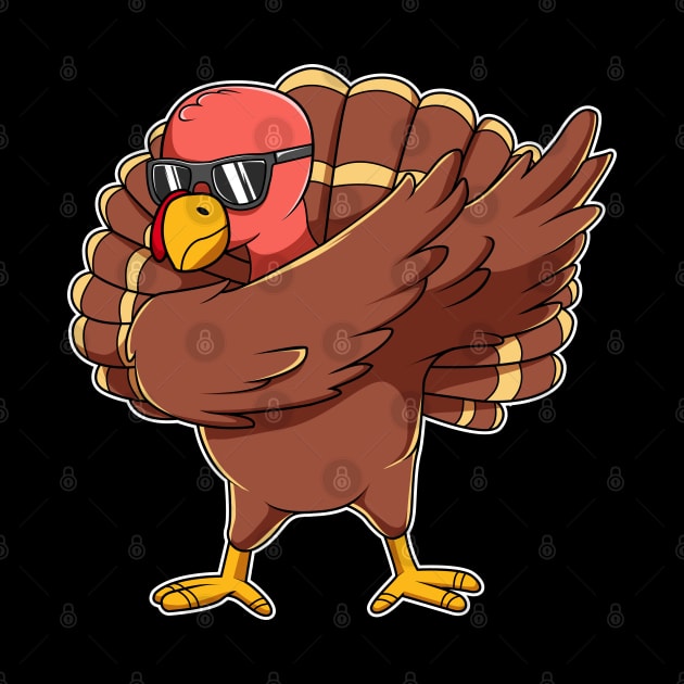 Cute Dabbing Turkey Funny Thanksgiving Gift by HCMGift