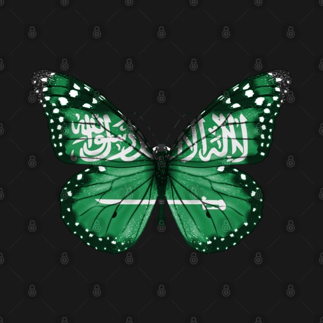 Saudi Arabian Flag  Butterfly - Gift for Saudi Arabian From Saudi Arabia by Country Flags