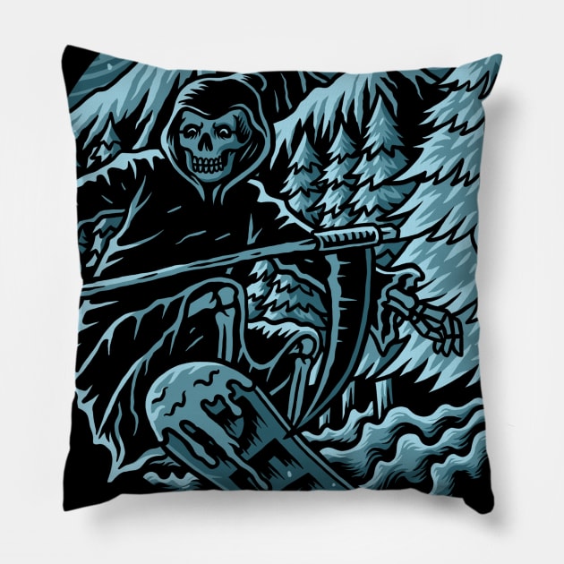 Enjoy Snowboarding Vacation Pillow by iwanmust98