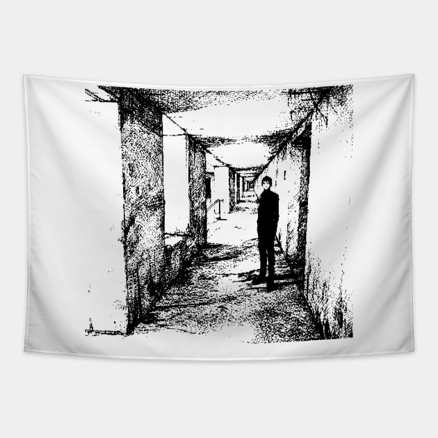 Nihei Blame Pixel Art Anime And Manga Tapestry TeePublic