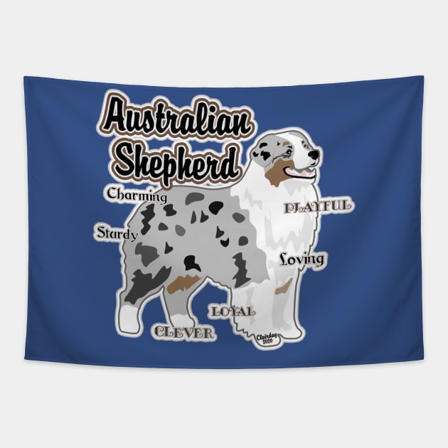 Australian Shepherd Tapestry by PB&J Designs