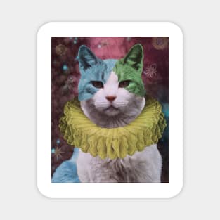 Harlequin Kitty as the Fool Card Magnet