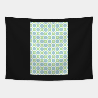 Blue and Green Circle Pattern Tapestry