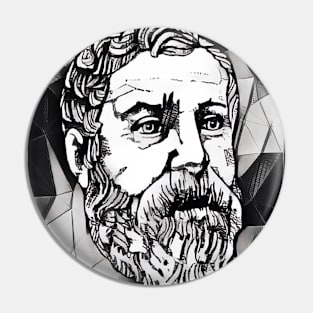 Hero of Alexandria Black and White Portrait | Hero of Alexandria Artwork 9 Pin