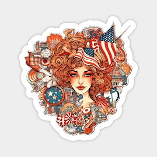 American Beauty - Patriotic Woman Design Magnet