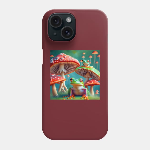 Magical Frogs and Mushrooms Phone Case by JimDeFazioPhotography
