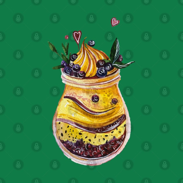 berry smoothie colorful hand drawn by Mako Design 