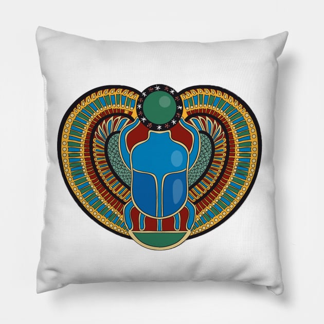 Scarab Pharaonic design Pillow by Mako Design 