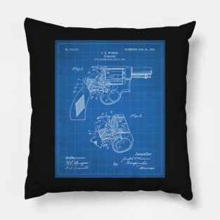 Hand Gun Revolver Patent - Gun Loving Self Defense Art - Blueprint Pillow