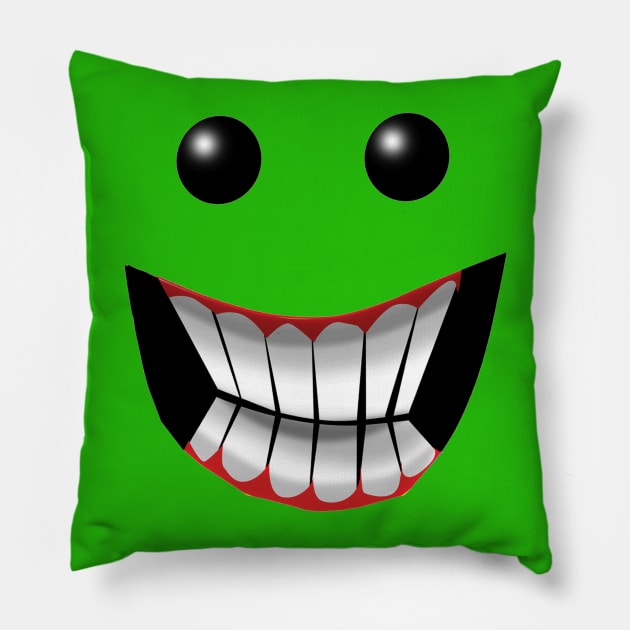 Scary Smiley Face Pillow by Wickedcartoons