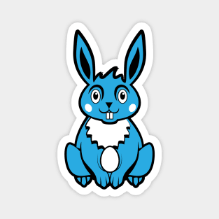 Blue Colored Easter Bunny Magnet