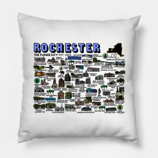 Rochester New York Map Art Pillow