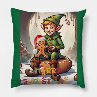 Elf & Gingerbread man Pillow