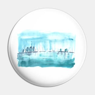 Sailboats on the horizon Pin