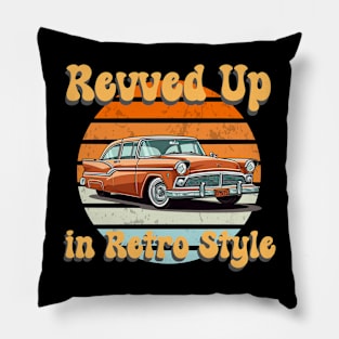 retro car Revved up in retro style Pillow