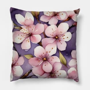 Beautiful Cherry blossom purple flowers Pillow