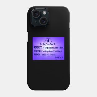 The Serenity Prayer - Wall Art with Scattering Violet Background Phone Case