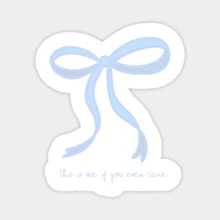 Cute Coquette baby blue ribbon bows repeating pattern seamless girly aesthetic this is me if you even care Magnet