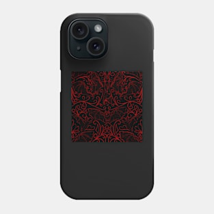 Red Bat Filigree Pattern Phone Case