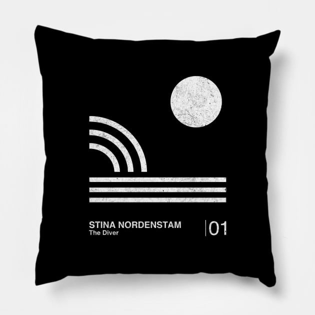 The Diver / Minimalist Graphic Artwork Design Pillow by saudade