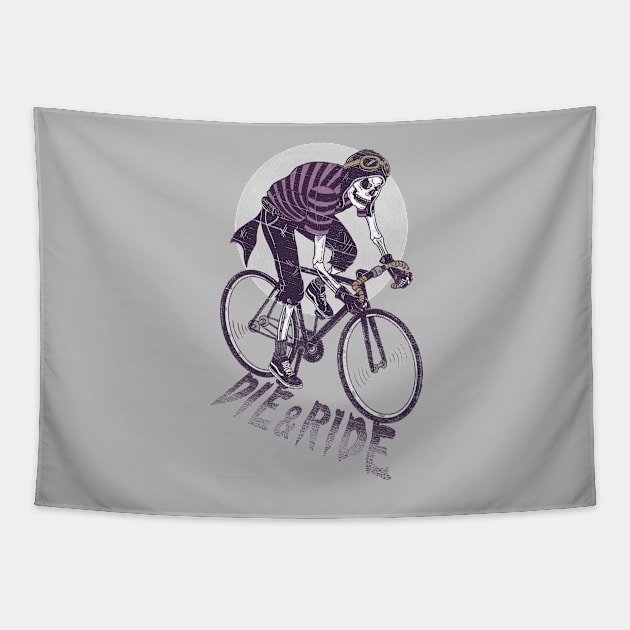 DIE AND RIDE Tapestry by yortsiraulo