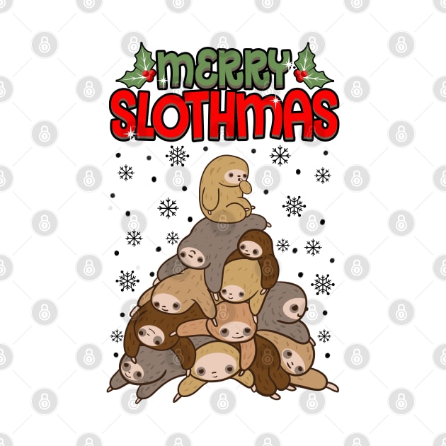 Merry Slothmas Funny Sloth Christmas Sweater by KsuAnn