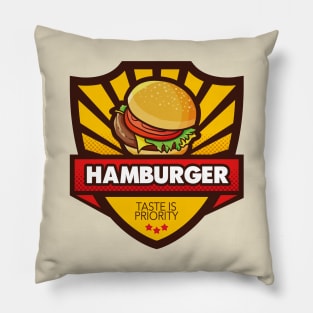 Cool Hamburger Emblem Style Pillow