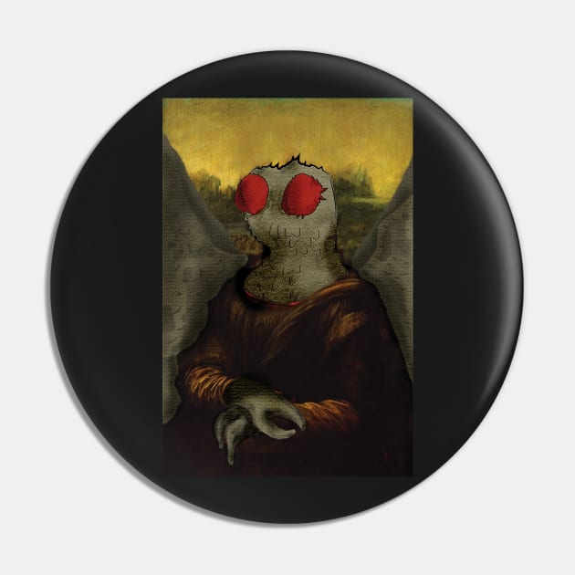 Mothman Mona Lisa Pin by Get Hopped Apparel