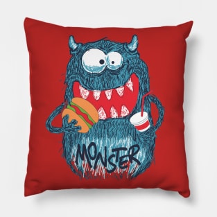 Blue Monster Pillow