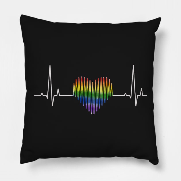 Pride heartbeat Pillow by Becky-Marie