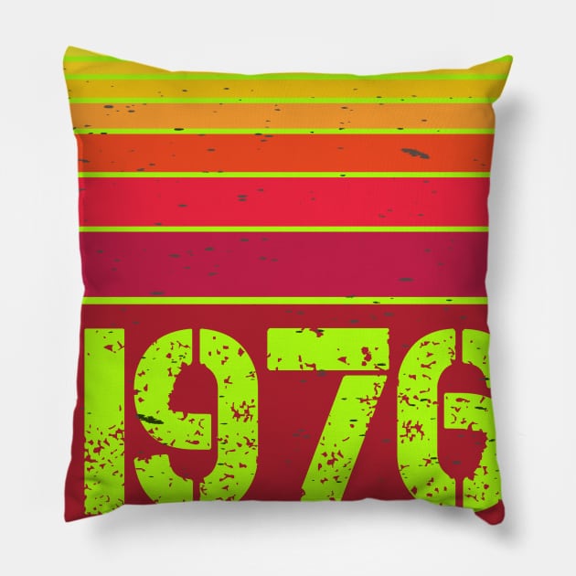 vintage years 1976 Pillow by zakchman