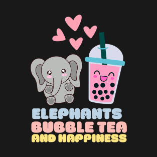Elephants Bubble Tea and Happiness Elephant Boba T-Shirt