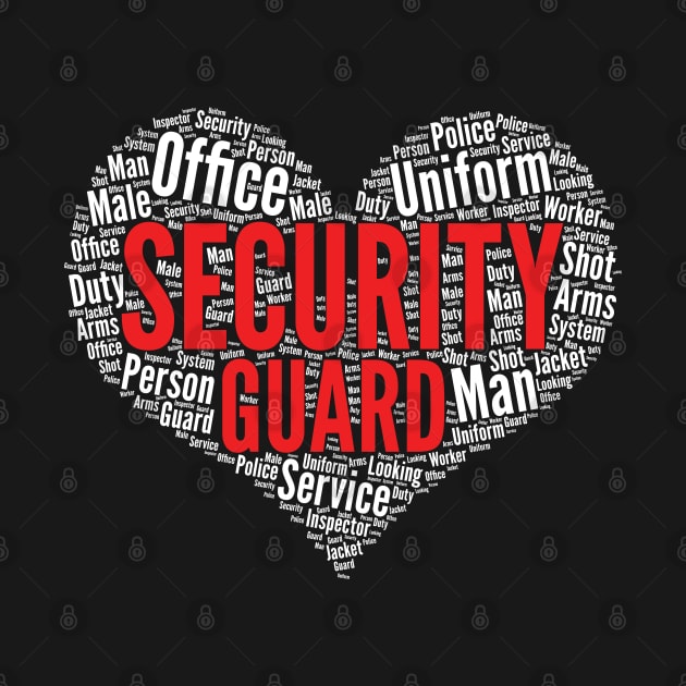 Security guard Heart Shape Word Cloud Design print by theodoros20