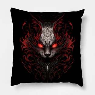 Red Cat Devil: A Gothic-Inspired Feline Temptation Pillow