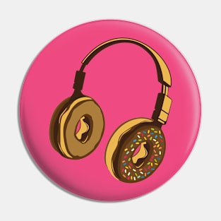 Donut Headphones Pin