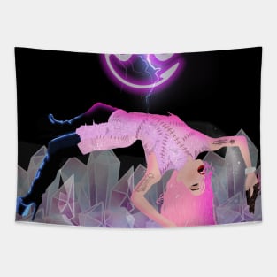 Girl in outer Space Illustration. Tapestry