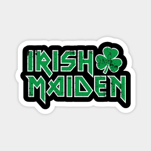 Irish Maiden paddy day cailín rocker metalhead Magnet