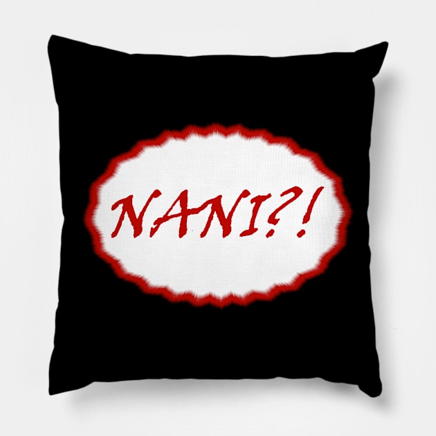 NANI?! Manga Speech Bubble Pillow by Migueman