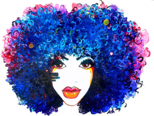 Blue Afro Brown eyes Natural Hair Queen Magnet