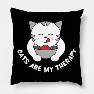 cats are my therapy Pillow