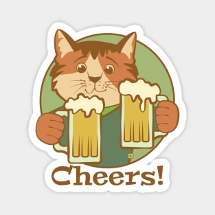 Cheers Beers Cat Magnet