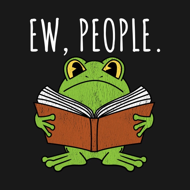 Ew People Cottagecore Frog Reading Book by divawaddle