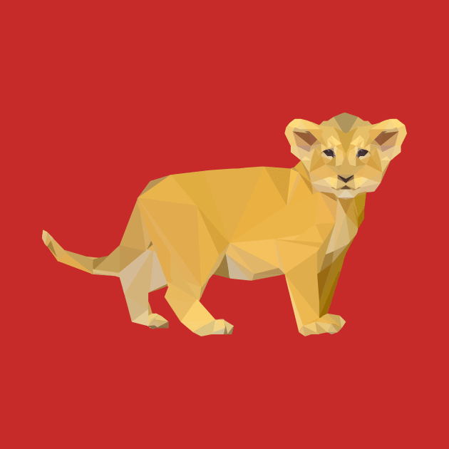 Adorable Lion Cub Triangular Design by PatrioTEEism