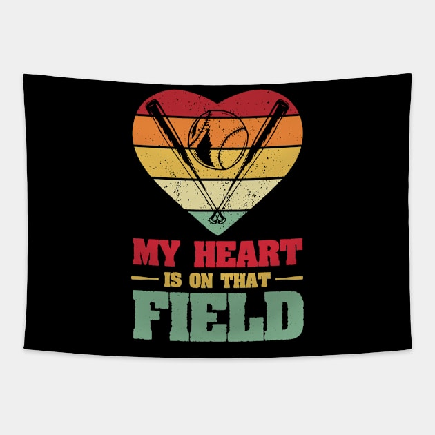 My Heart is on That Field Baseball Tapestry by busines_night