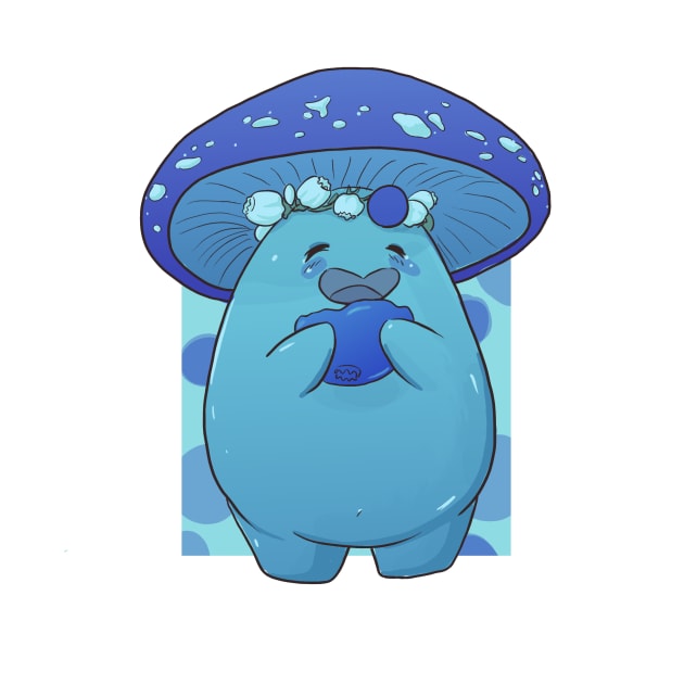 Blue berry Mushroom - Cute Mushroom Kawaii Design by sheehanstudios